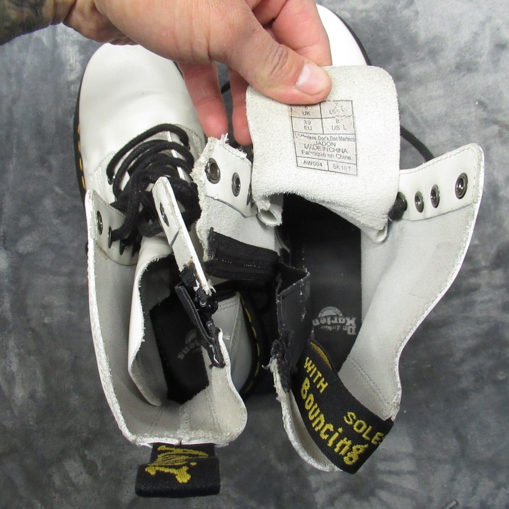 Dr Martens Unisex 8W 7M Jadon Boots White Leather Platform Chunky Combat READ - Picture 11 of 16